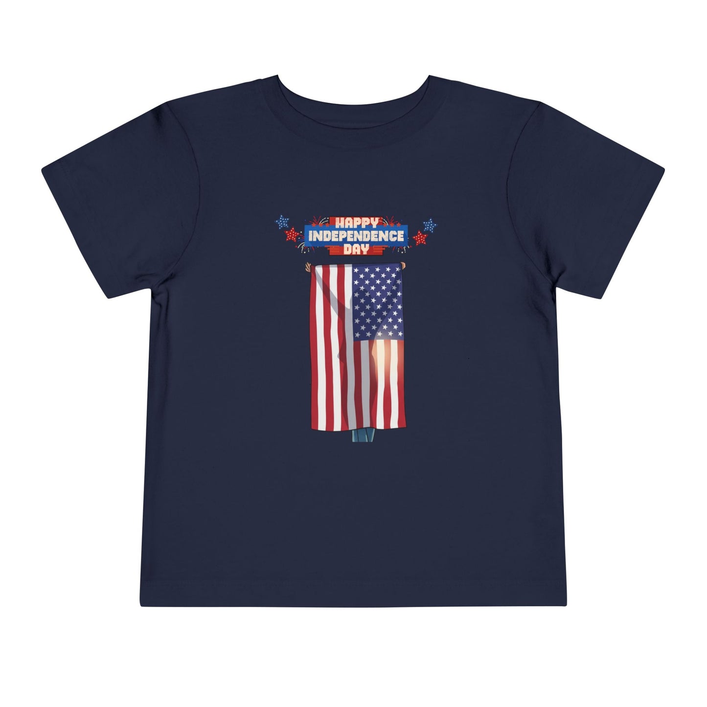 July 4th Flag Holder Tee - Toddler Graphic T-Shirt