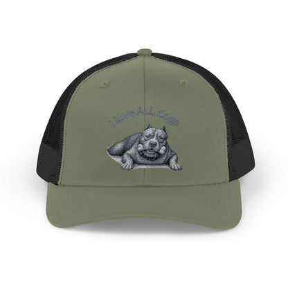 Unisex I love ALL Dogs Snapback Trucker Cap - Embroidered