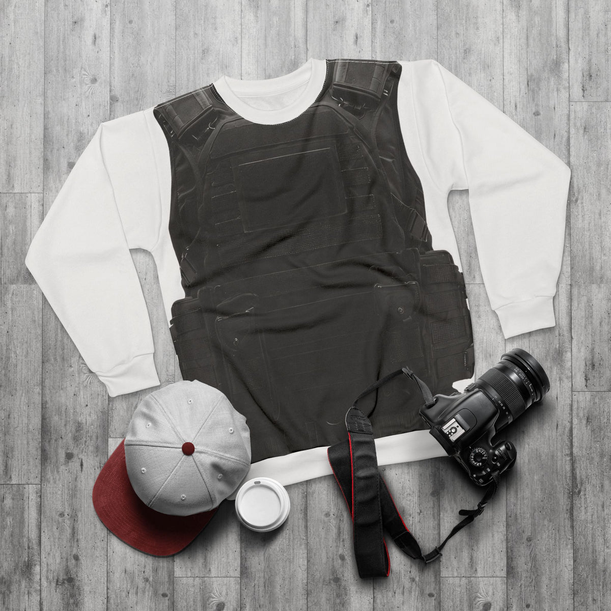 'No Weapon Formed...'Tactical Vest Sweatshirt - AOP Printed Crewneck