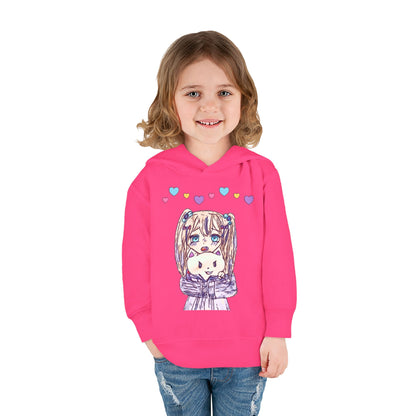 Cute Kawaii Heart Plushie Design Anime Girl - Toddler Hoodie RS3326