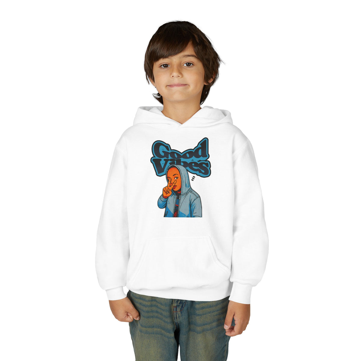 Peace Good Vibes - Kids/Youth Hoodie Gildan 18500B