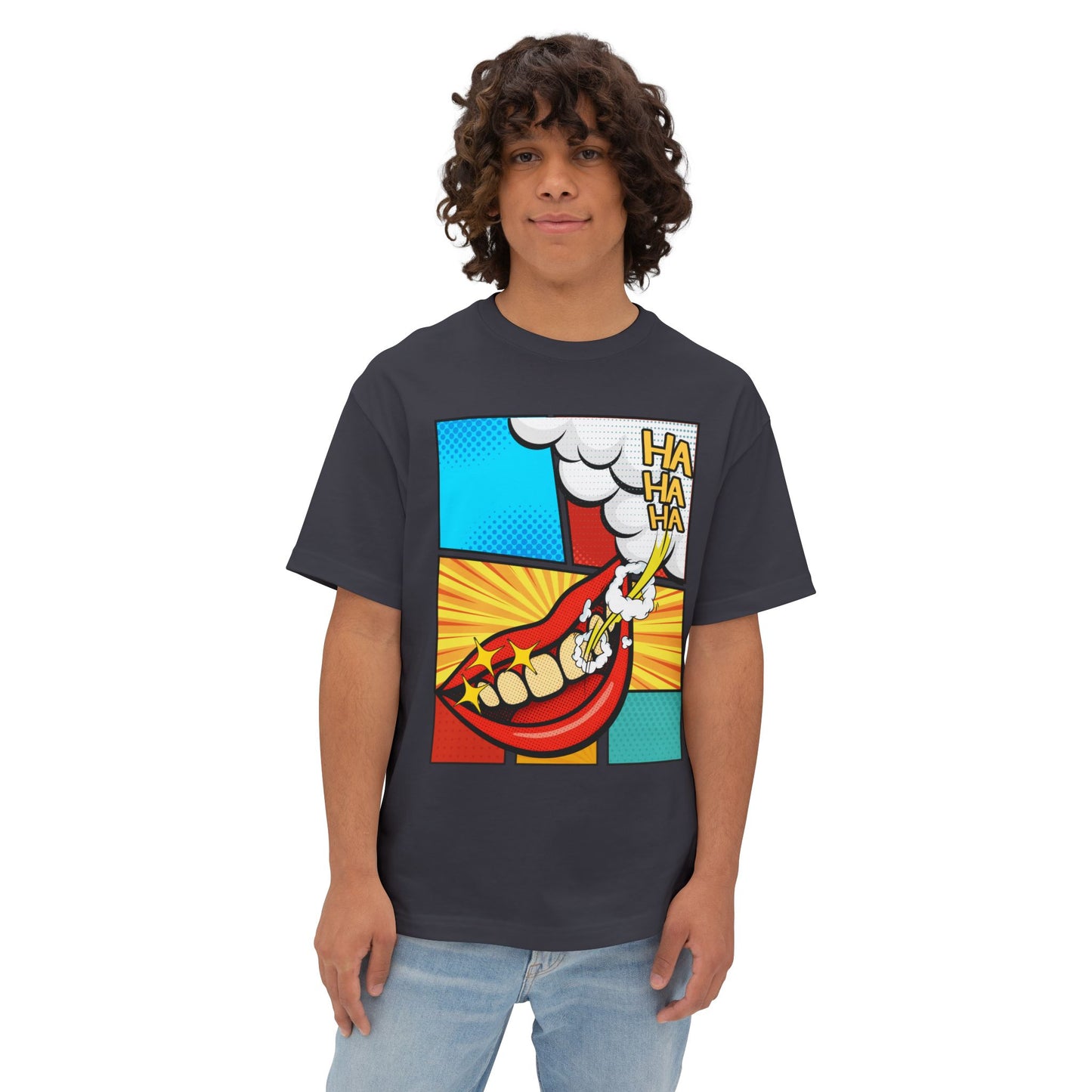 Comic 3Ha Tee – Oversized Box Graphic T-Shirt