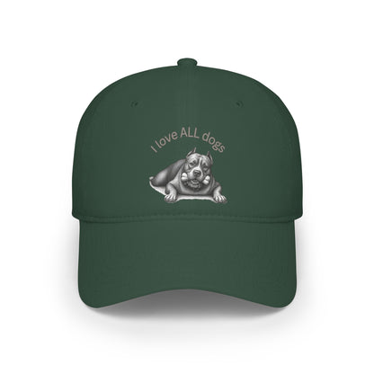 Unisex I love ALL Dogs Low-Profile Baseball Cap - Printed