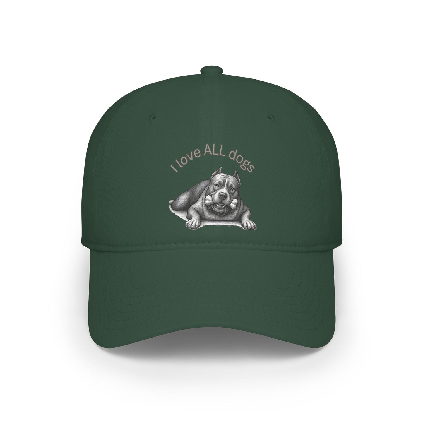 Unisex I love ALL Dogs Low-Profile Baseball Cap - Printed