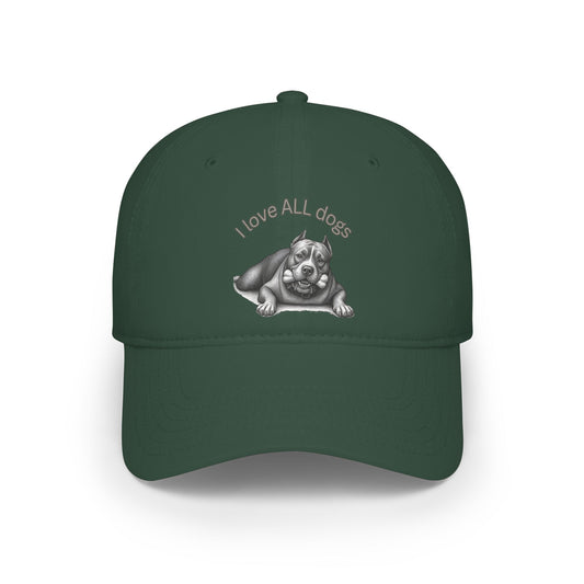 Unisex I love ALL Dogs Low-Profile Baseball Cap - Printed