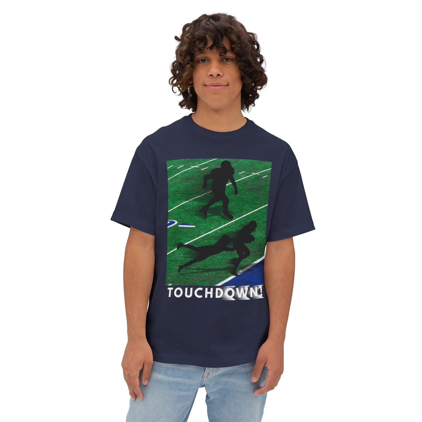Touchdown Football Tee – Oversized Box Graphic T-Shirt