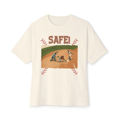 Safe Baseball Tee – Oversized Box Graphic T-Shirt