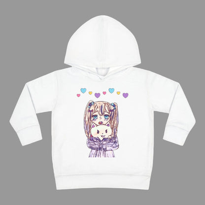 Cute Kawaii Heart Plushie Design Anime Girl - Toddler Hoodie RS3326