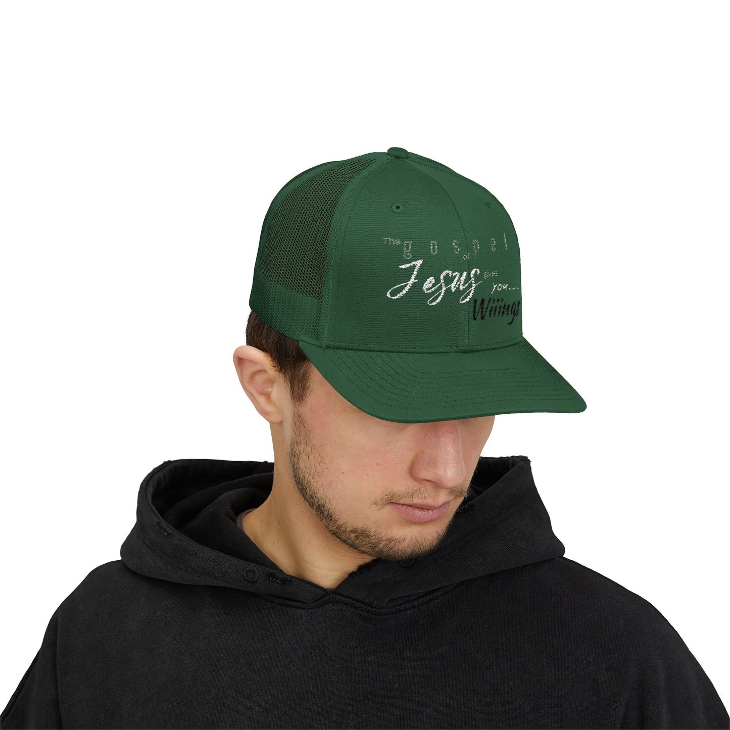 Unisex The Gospel of Jesus Gives... Snapback Trucker Cap - Embroidered