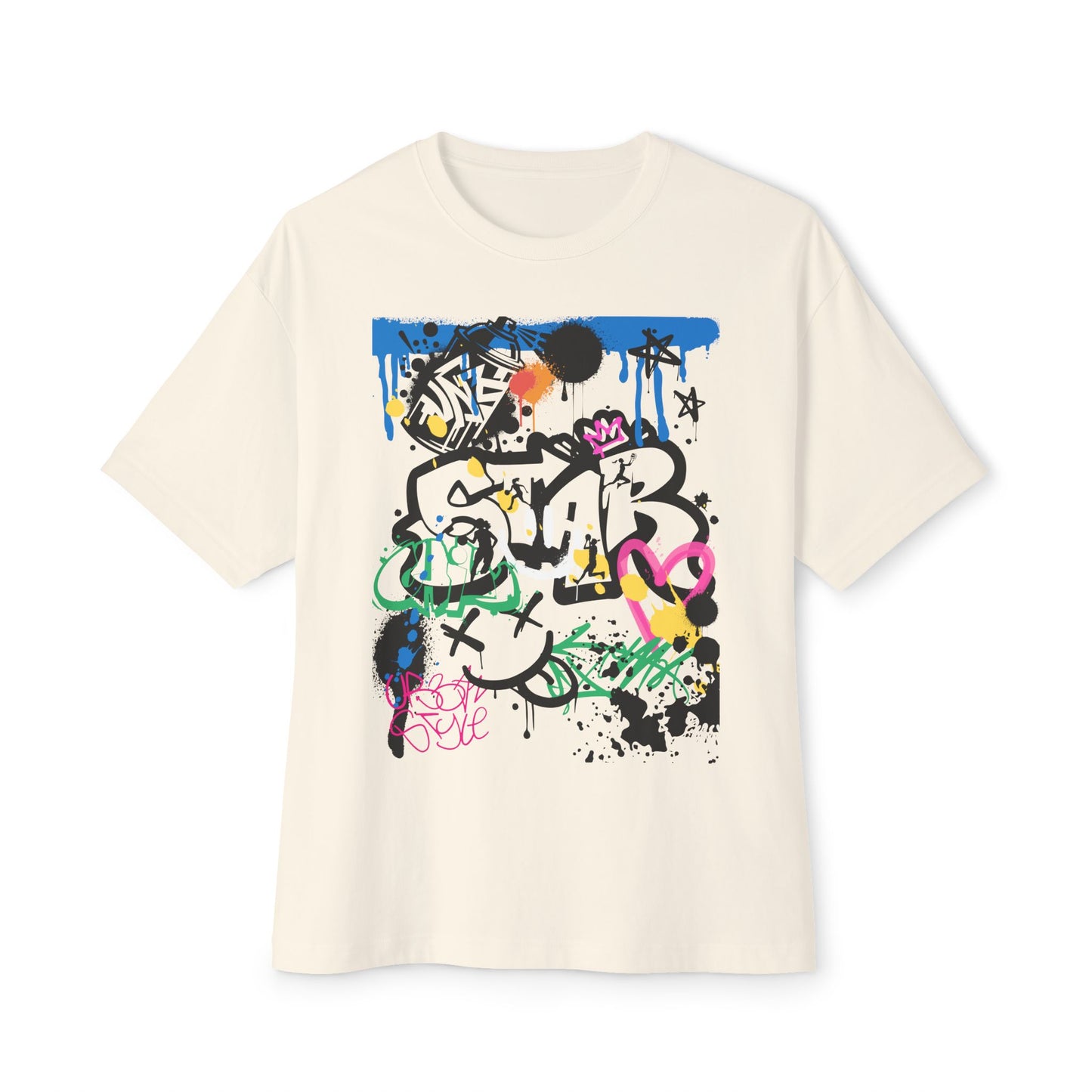 Graffiti Womens B Ball Tee – Oversized Box Graphic T-Shirt