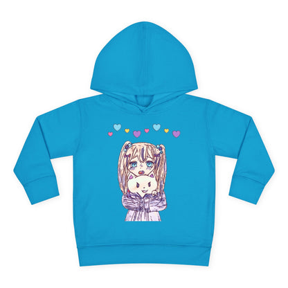 Cute Kawaii Heart Plushie Design Anime Girl - Toddler Hoodie RS3326