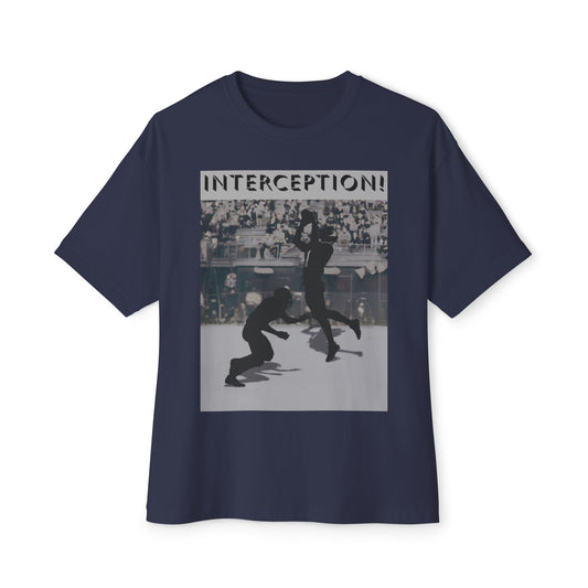 Football Interception Tee – Oversized Box Graphic T-Shirt