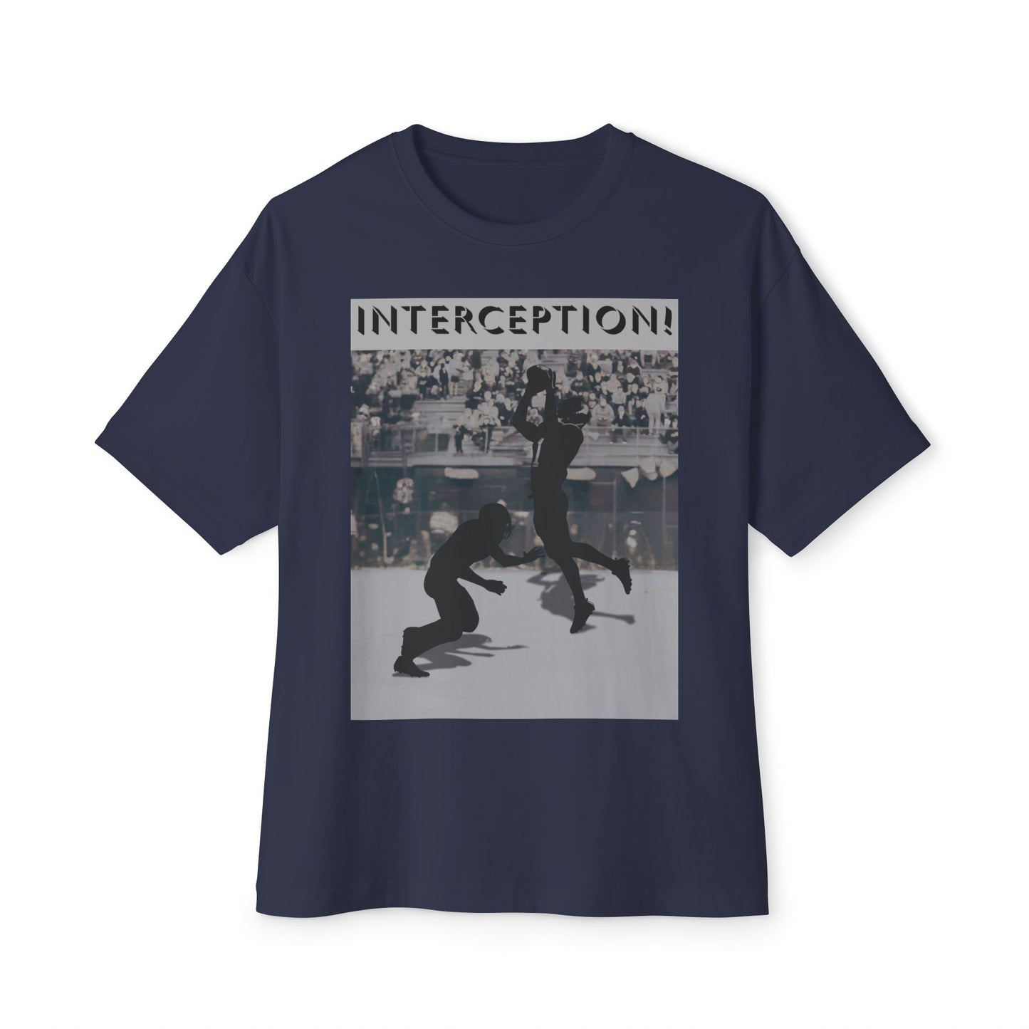 Football Interception Tee – Oversized Box Graphic T-Shirt