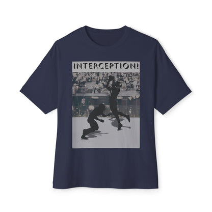 Football Interception Tee – Oversized Box Graphic T-Shirt
