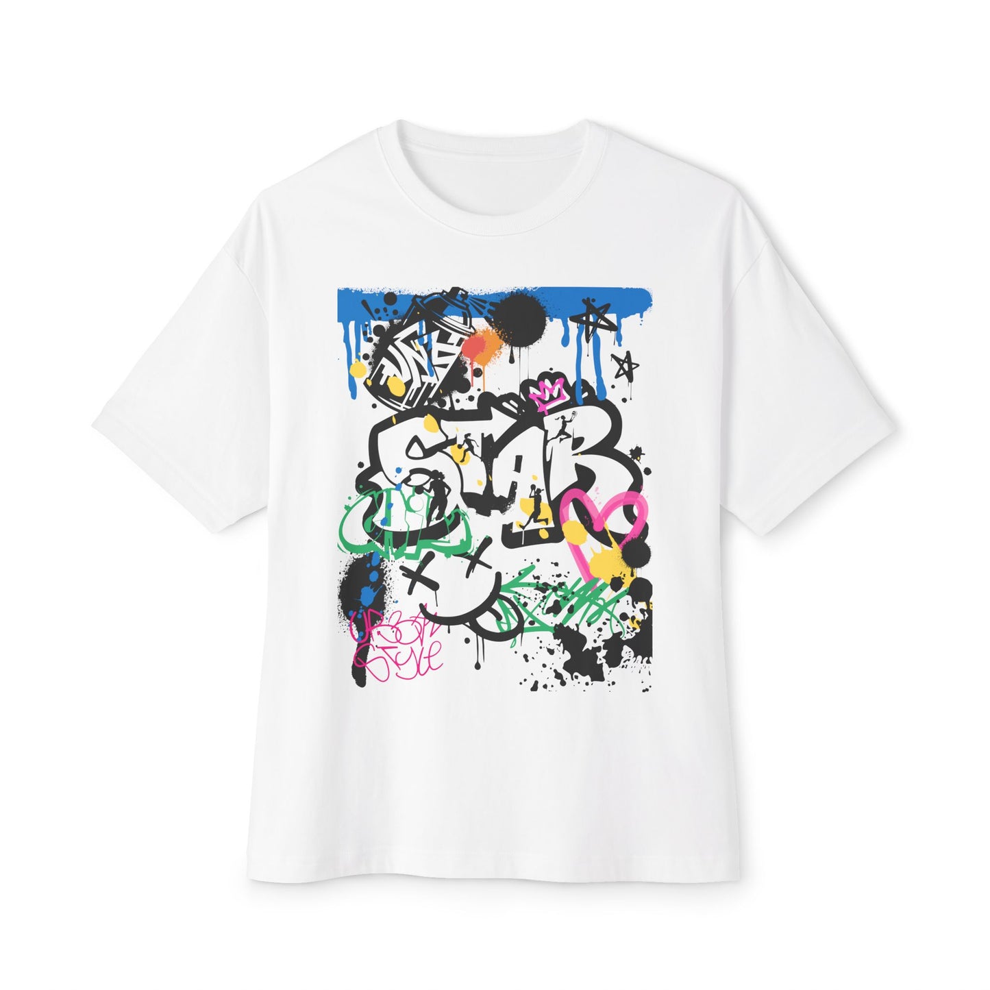 Graffiti Womens B Ball Tee – Oversized Box Graphic T-Shirt