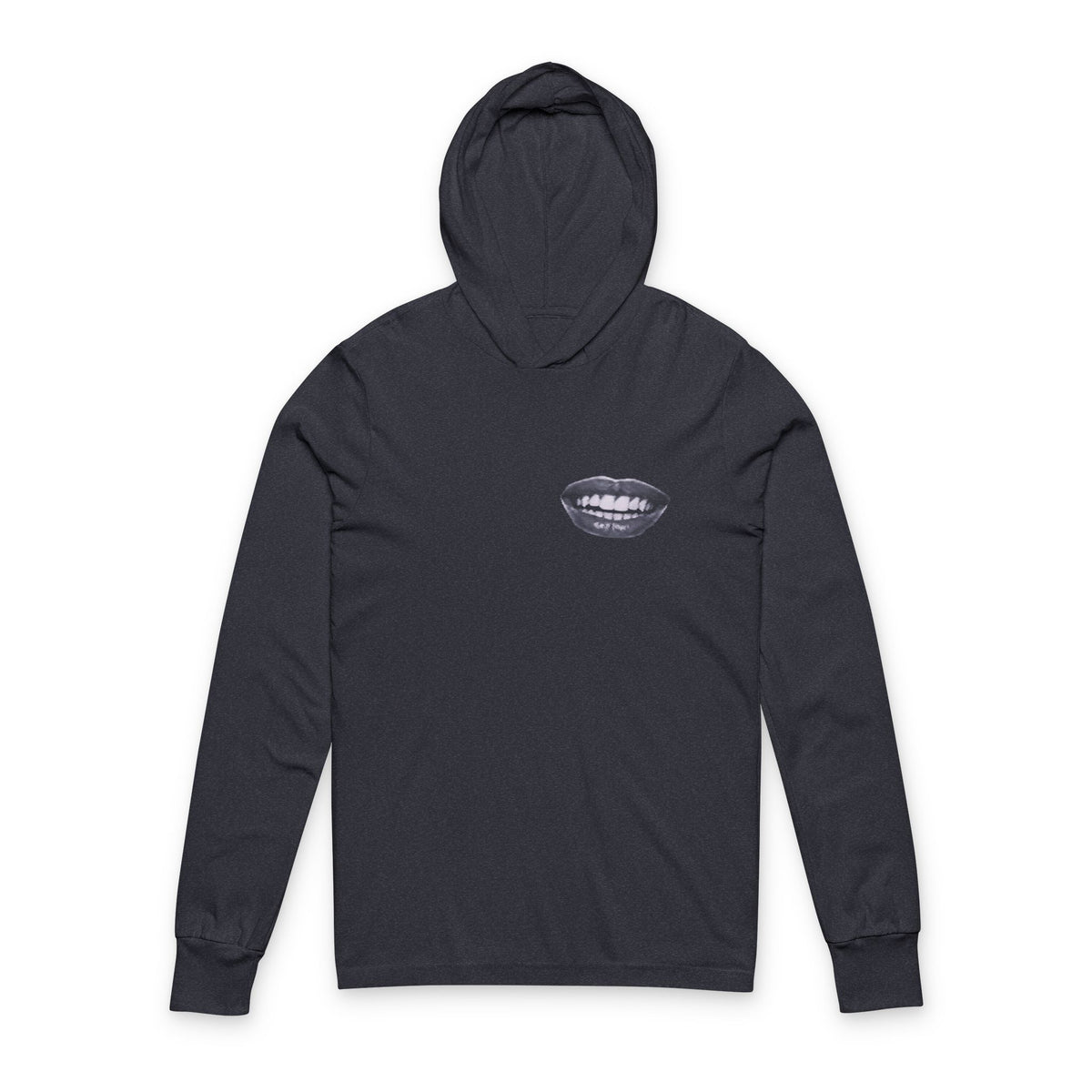 Pocket Mouth Glitch - Hooded Long Sleeve T-Shirt