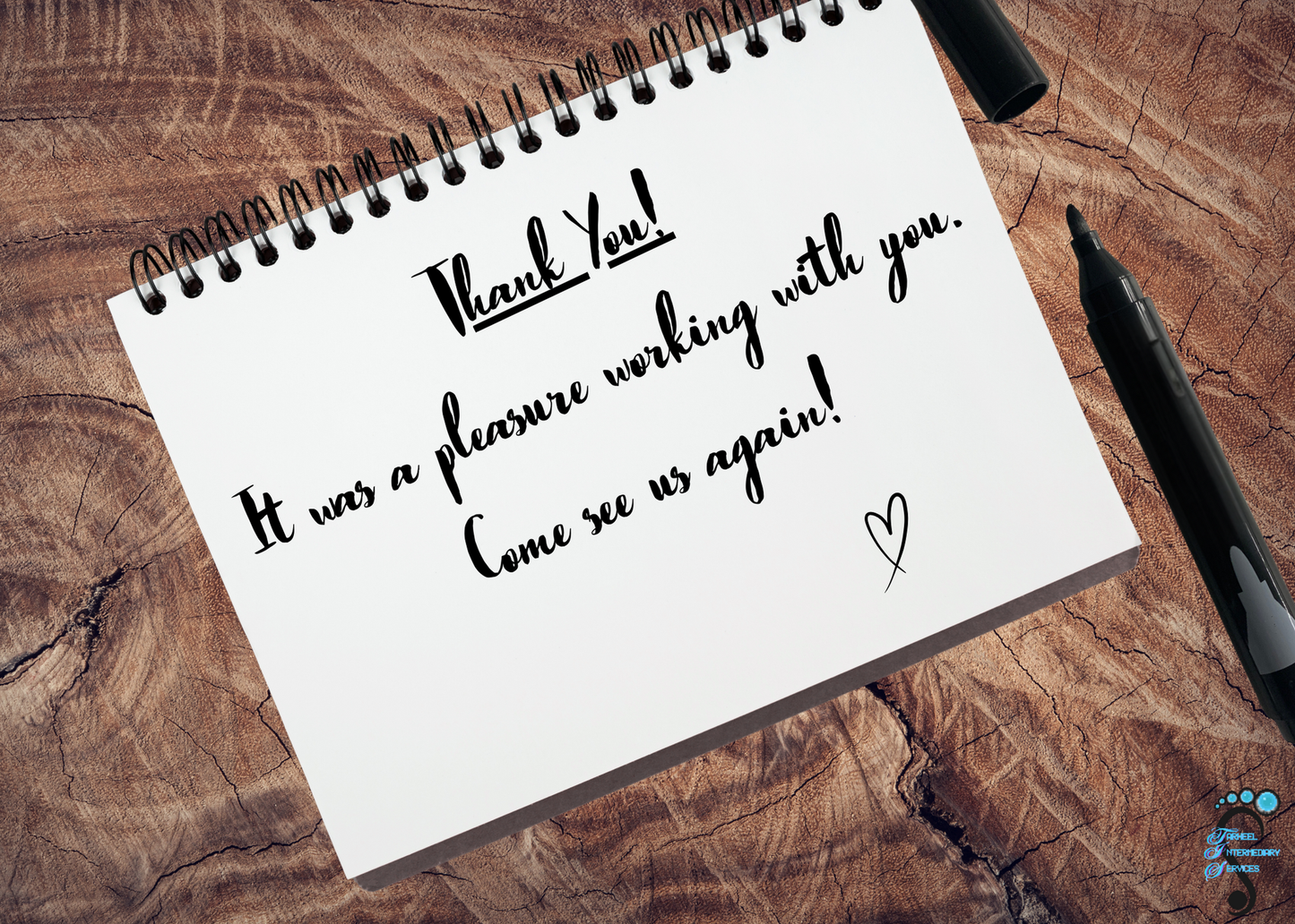 7 X 5" NoteBook Designed Thank You Card w/ logo