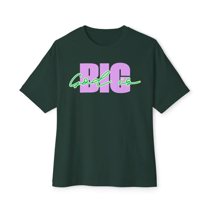 God is BIG (Lavender&Green) Tee – Oversized Box Graphic T-Shirt