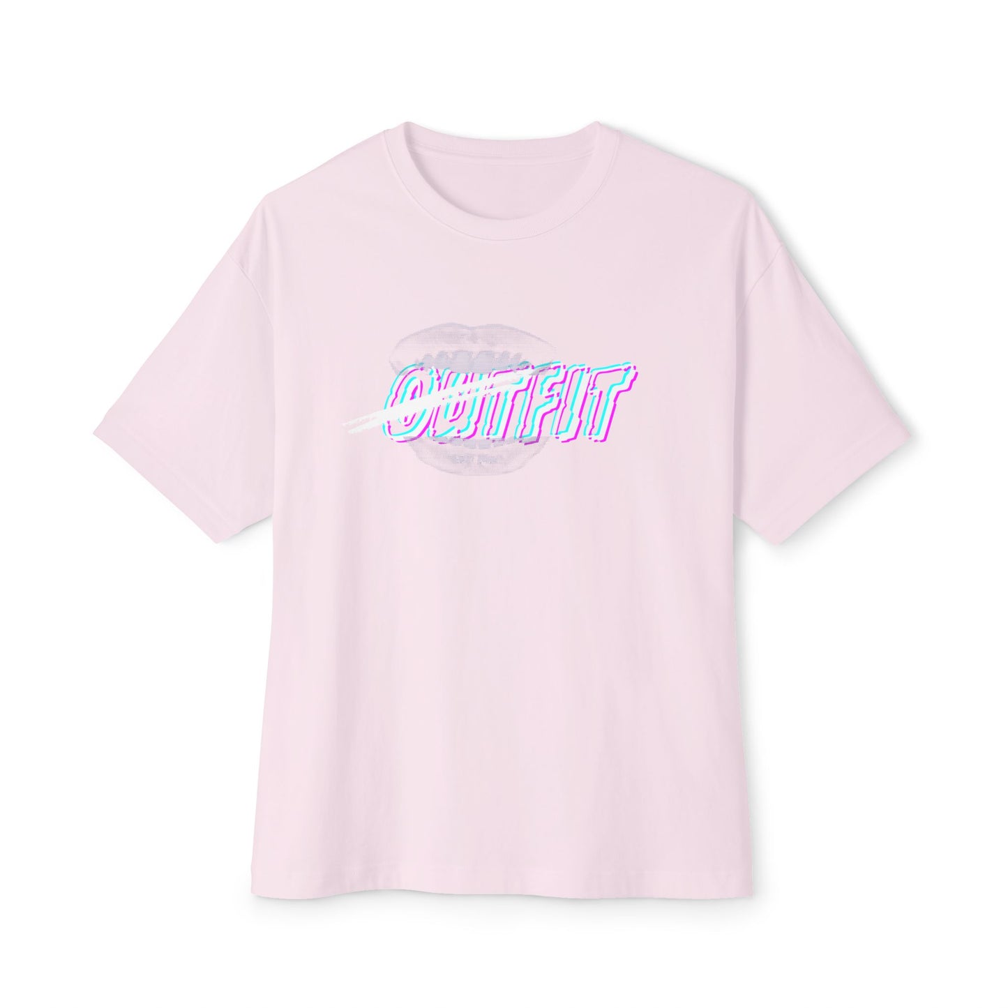 Mouth Fit Glitch Tee – Oversized Box Graphic T-Shirt