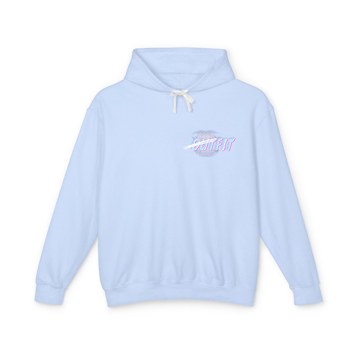 Unisex Mouth Fit Glitch — Lightweight Hooded Sweatshirt