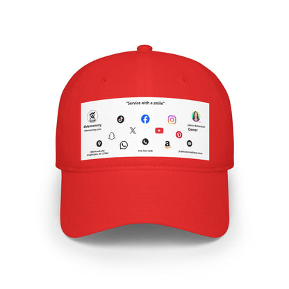White Business Card Hat - Low Profile Baseball Cap (Print)