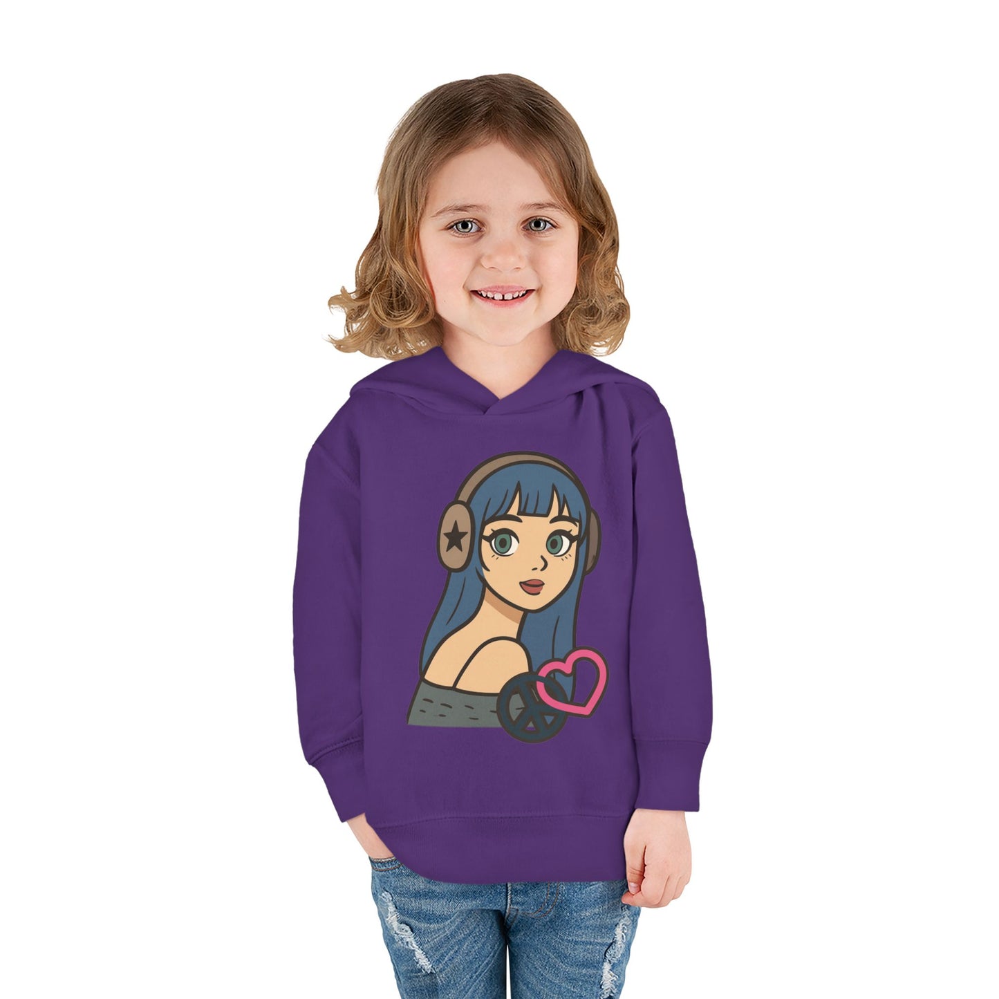 In Her Happy Wearing Headphones - Toddler Hoodie RS3326