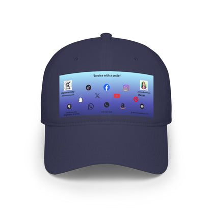 Blue Gradient Business Card Hat - Low Profile Baseball Cap (Print)