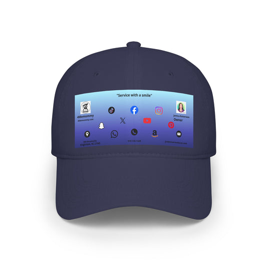 Blue Gradient Business Card Hat - Low Profile Baseball Cap (Print)