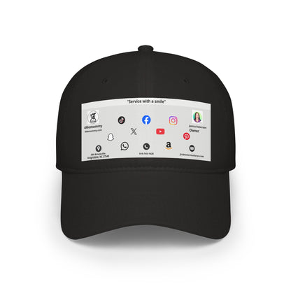 Gray Business Card Hat - Low Profile Baseball Cap (Print)