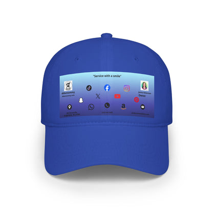 Blue Gradient Business Card Hat - Low Profile Baseball Cap (Print)