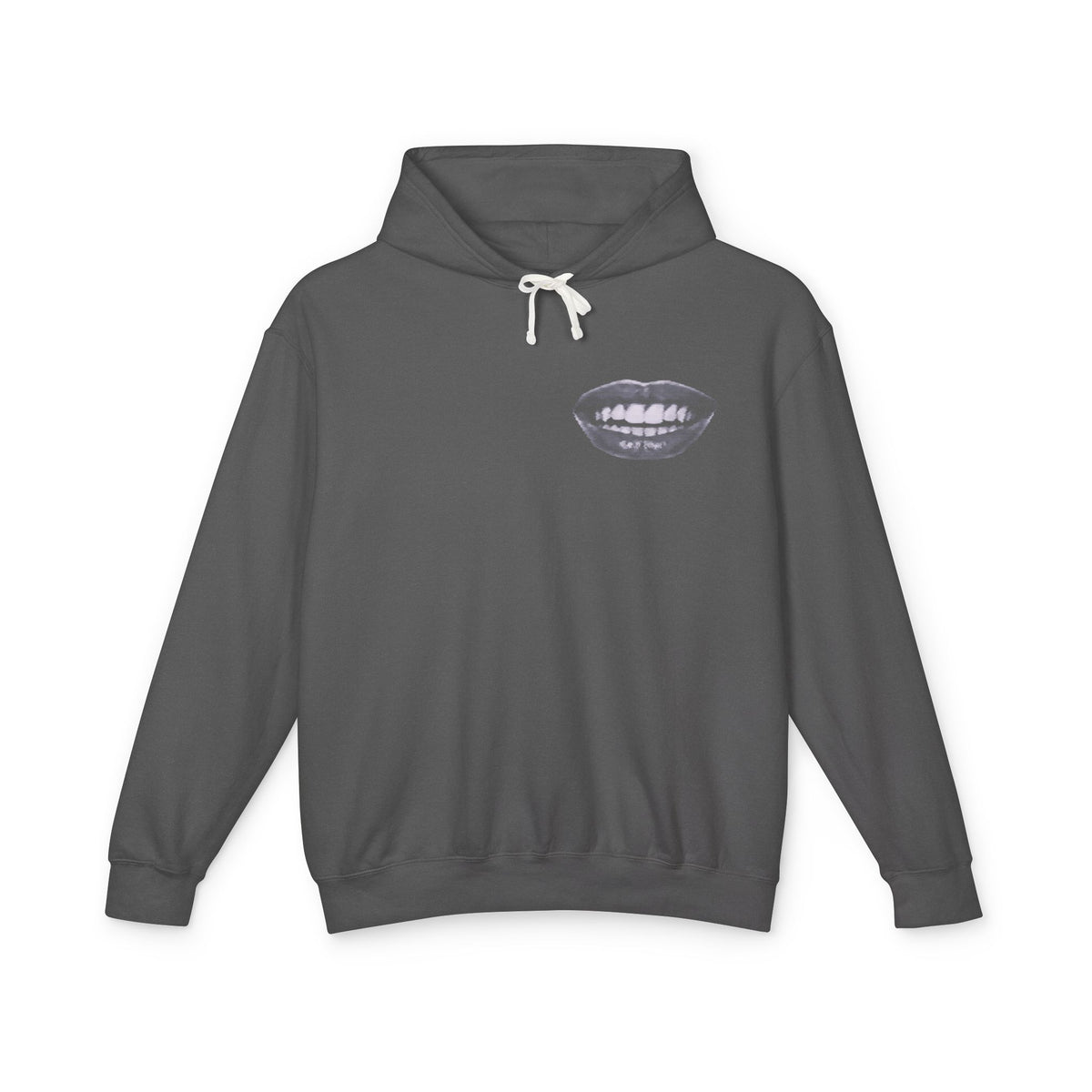 Unisex Mouth Fit Glitch — Lightweight Hooded Sweatshirt