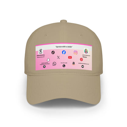 Pink Gradient Business Card Hat - Low Profile Baseball Cap (Print)