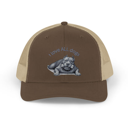 Unisex I love ALL Dogs Snapback Trucker Cap - Embroidered