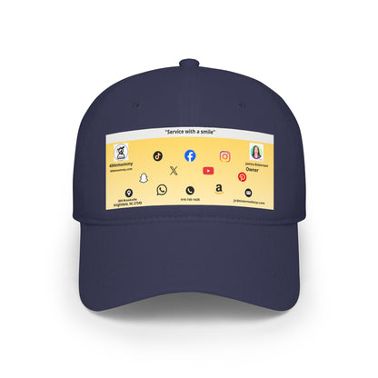 Yellow Gradient Business Card Hat - Low Profile Baseball Cap (Print)