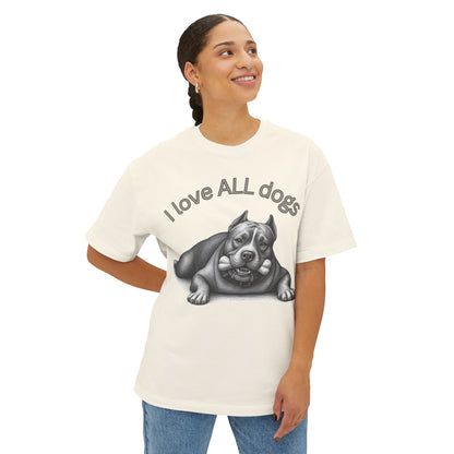 I Love All Dogs Tee – Oversized Box Graphic T-Shirt