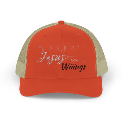 Unisex The Gospel of Jesus Gives... Snapback Trucker Cap - Embroidered