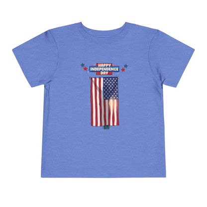July 4th Flag Holder Tee - Toddler Graphic T-Shirt