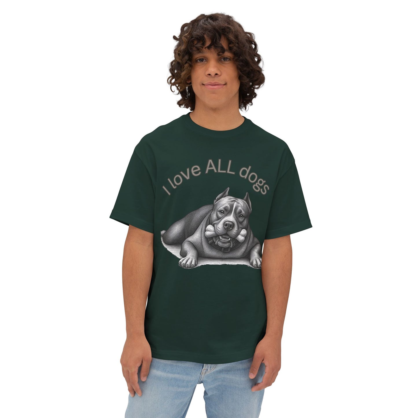 I Love All Dogs Tee – Oversized Box Graphic T-Shirt