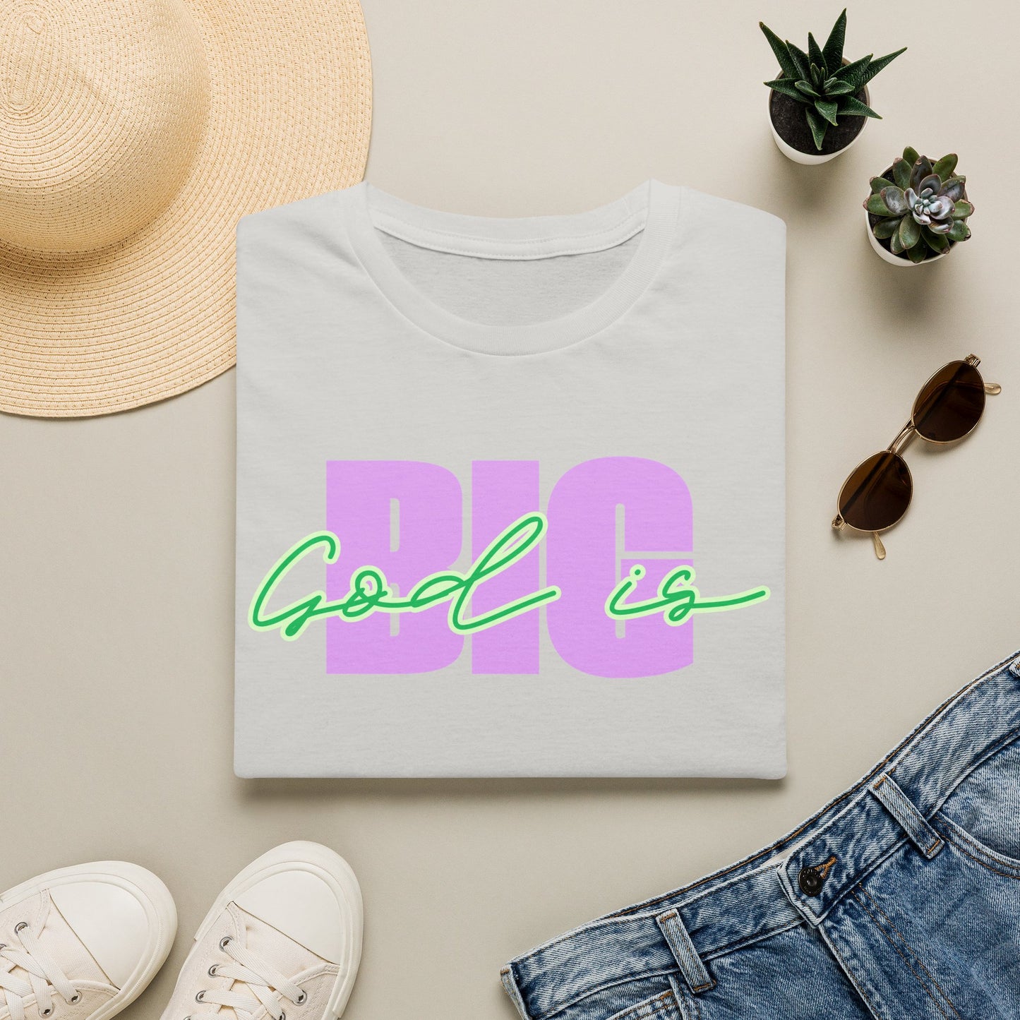 God is BIG (Lavender&Green)Tee - Unisex T- Shirt