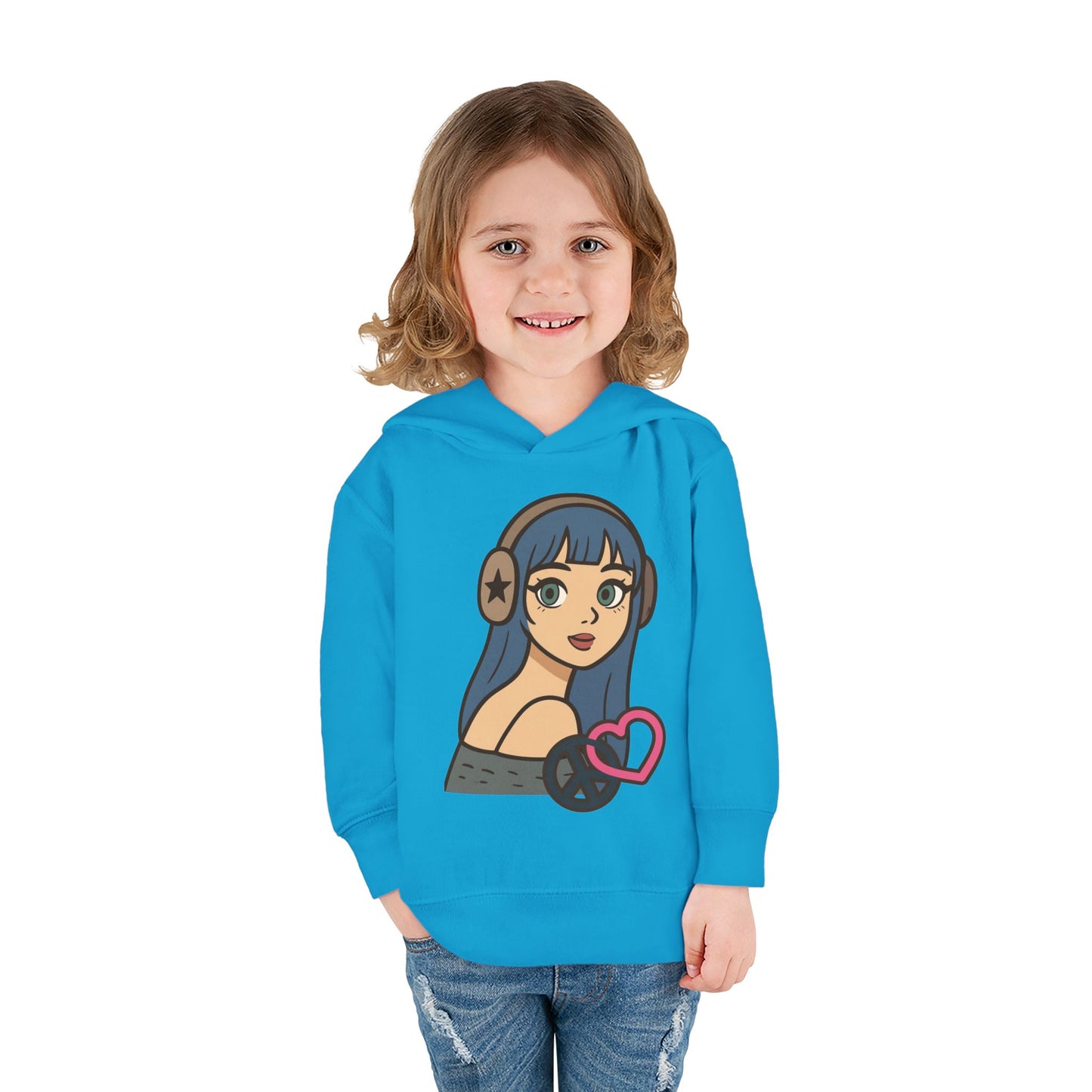 In Her Happy Wearing Headphones - Toddler Hoodie RS3326