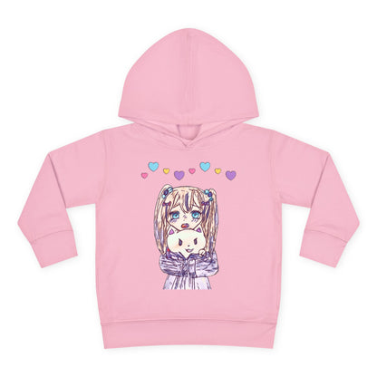 Cute Kawaii Heart Plushie Design Anime Girl - Toddler Hoodie RS3326