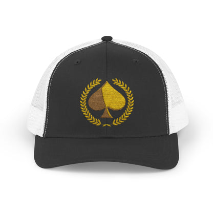 Unisex Gold Ace Snapback Trucker Cap - Embroidered