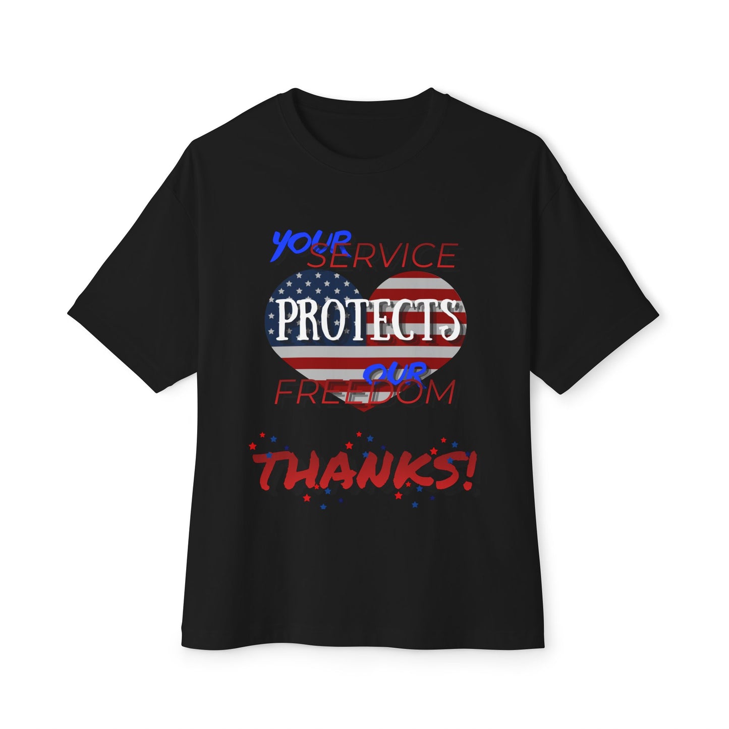 Thanks 4 Service Memorial Day – Oversized Box Graphic T-Shirt