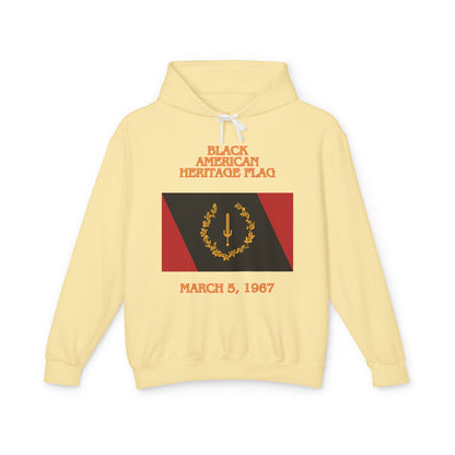 Black American Heritage Flag - Lightweight Hooded Sweatshirt