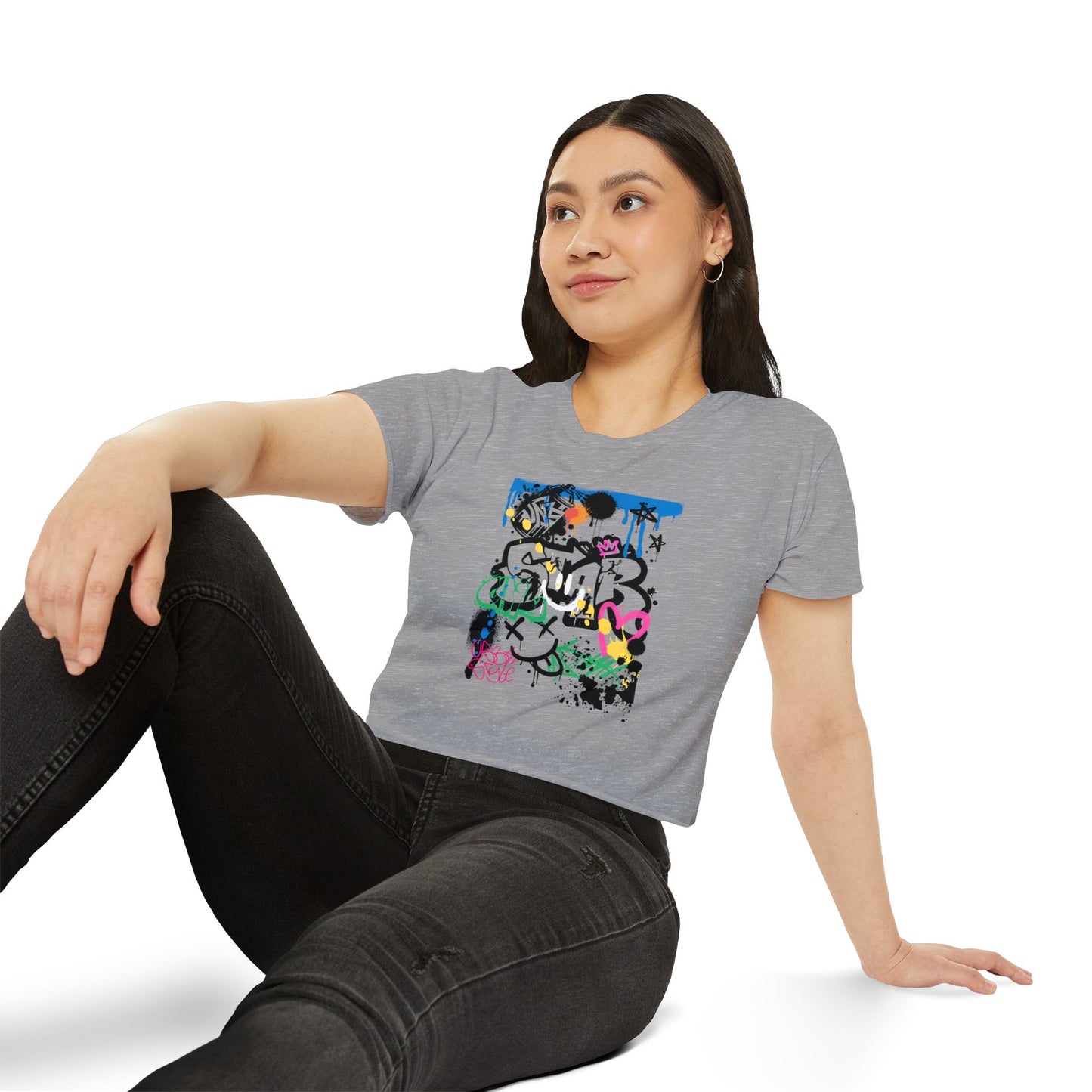 Copy of Graffiti Women B Ball Tee  — Women's Crop Top T-Shirt