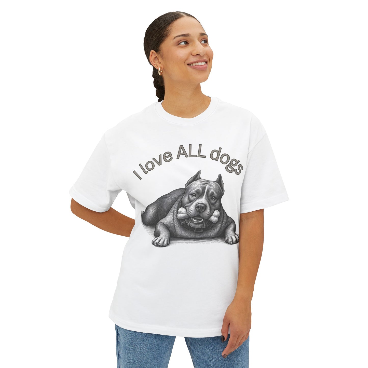 I Love All Dogs Tee – Oversized Box Graphic T-Shirt