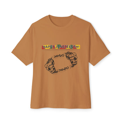 Chain Break Happy Juneteenth – Oversized Box Graphic T-Shirt
