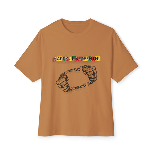 Chain Break Happy Juneteenth – Oversized Box Graphic T-Shirt