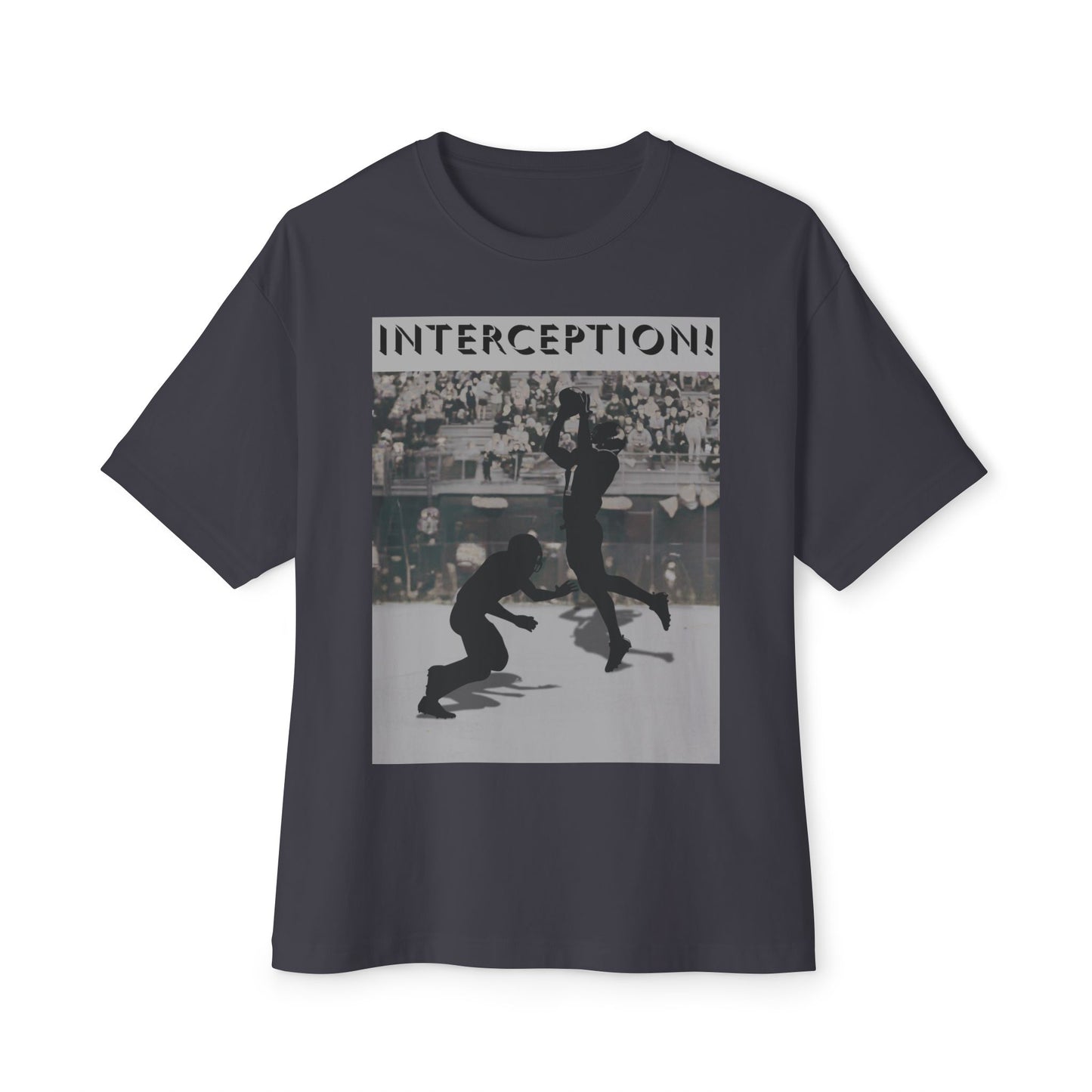 Football Interception Tee – Oversized Box Graphic T-Shirt