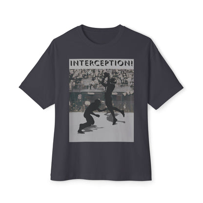 Football Interception Tee – Oversized Box Graphic T-Shirt